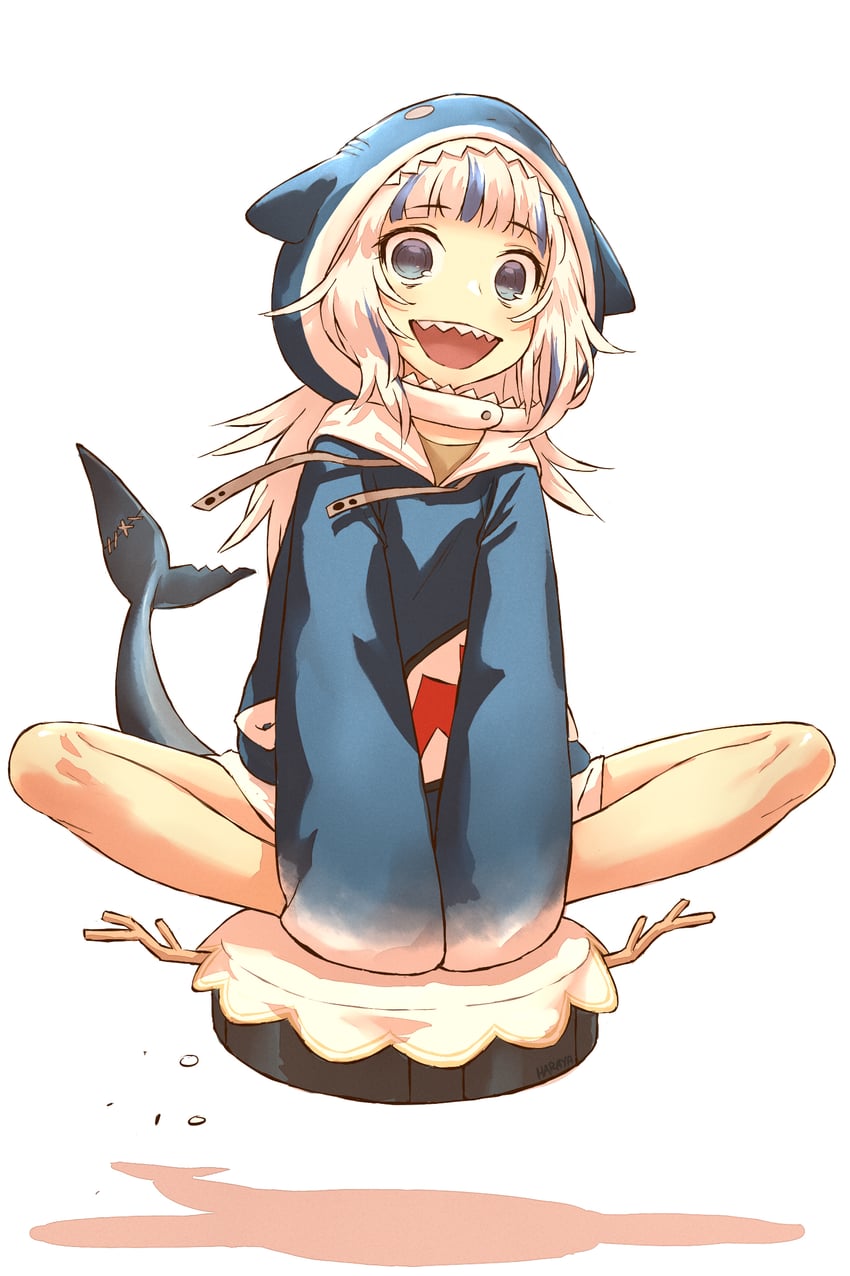 gawr gura and ceres fauna (hololive and 1 more) drawn by haraya_manawari