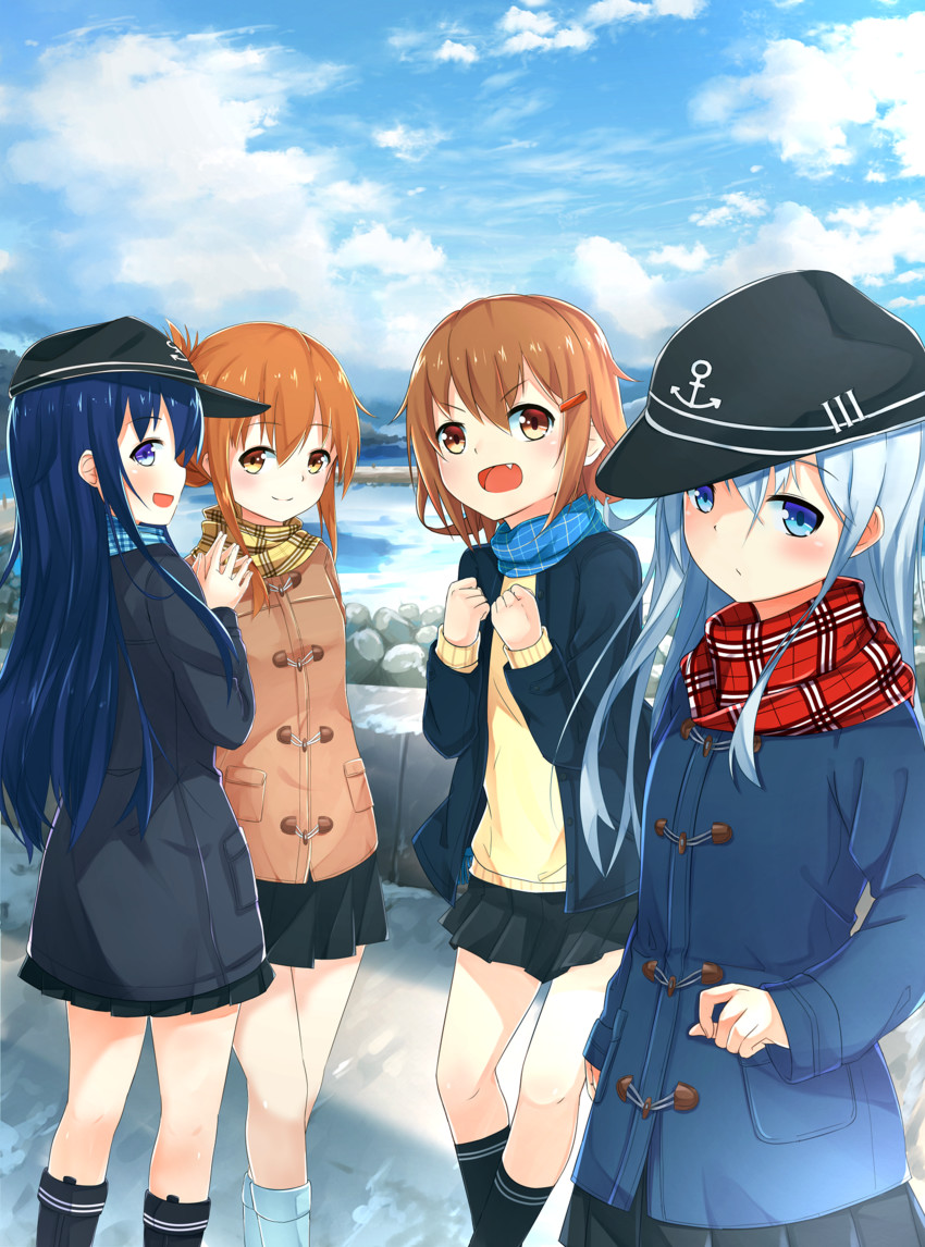 hibiki, inazuma, ikazuchi, and akatsuki (kantai collection) drawn by 53c_(ray_cordova)
