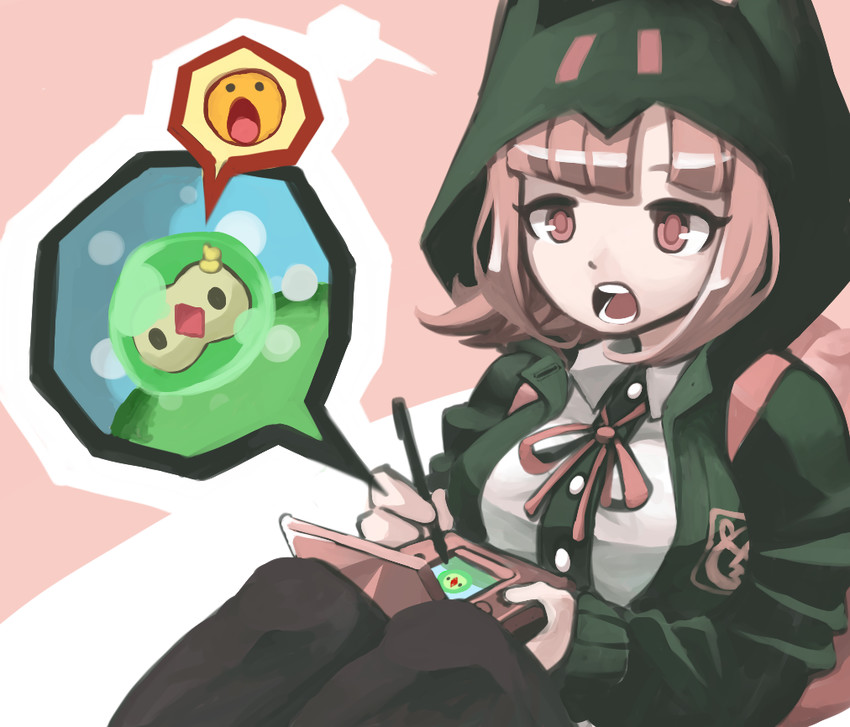 nanami chiaki and solosis (pokemon and 2 more) drawn by chirenbo