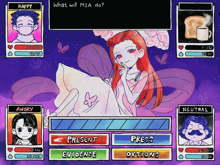 phoenix wright, mia fey, dahlia hawthorne, and marvin grossberg (omori and 2 more) drawn by renshu_usodayo