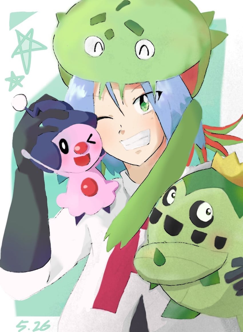 james, mime jr., cacnea, and carnivine (pokemon) drawn by sasara0730