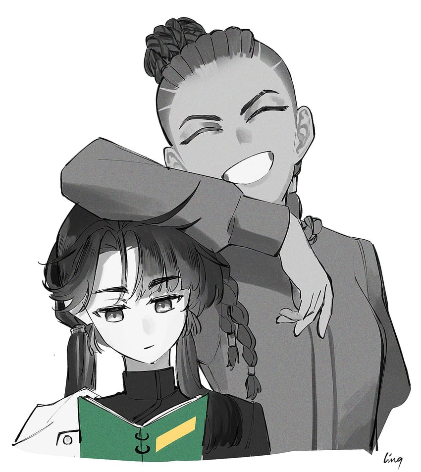 liang yue and poitier (reverse:1999) drawn by ling_(chaaaaanhikari)