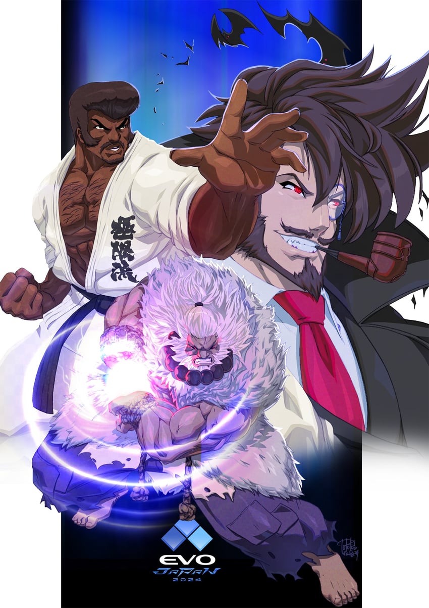 akuma, slayer, and marco rodrigues (street fighter and 6 more) drawn by tovio_rogers