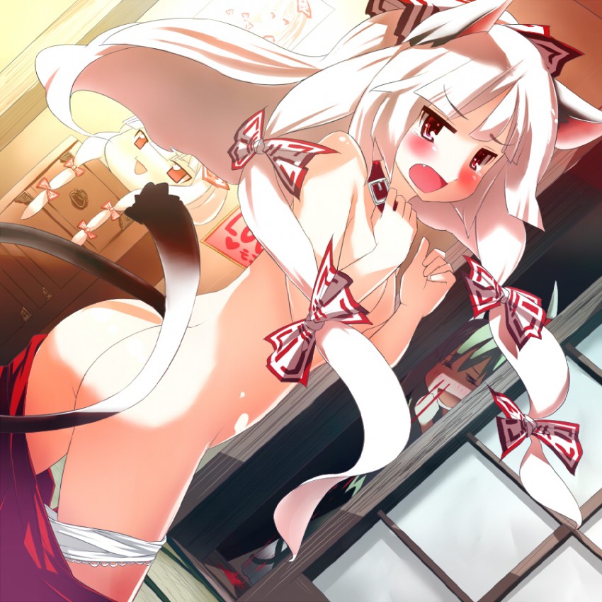 fujiwara no mokou, kamishirasawa keine, and ex-keine (touhou) drawn by blue_vert