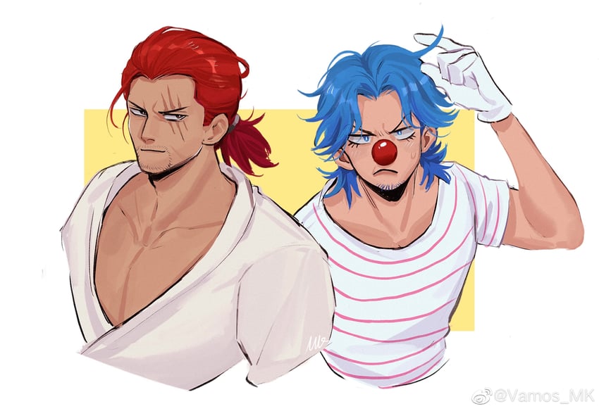 shanks and buggy the clown (one piece) drawn by vamos_mk