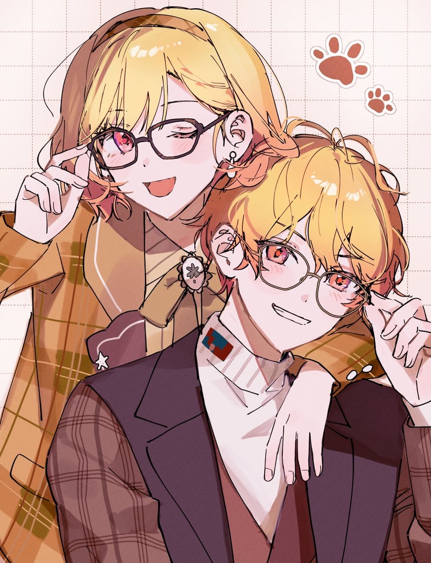 tenma tsukasa and tenma saki (project sekai and 1 more) drawn by ganada_404