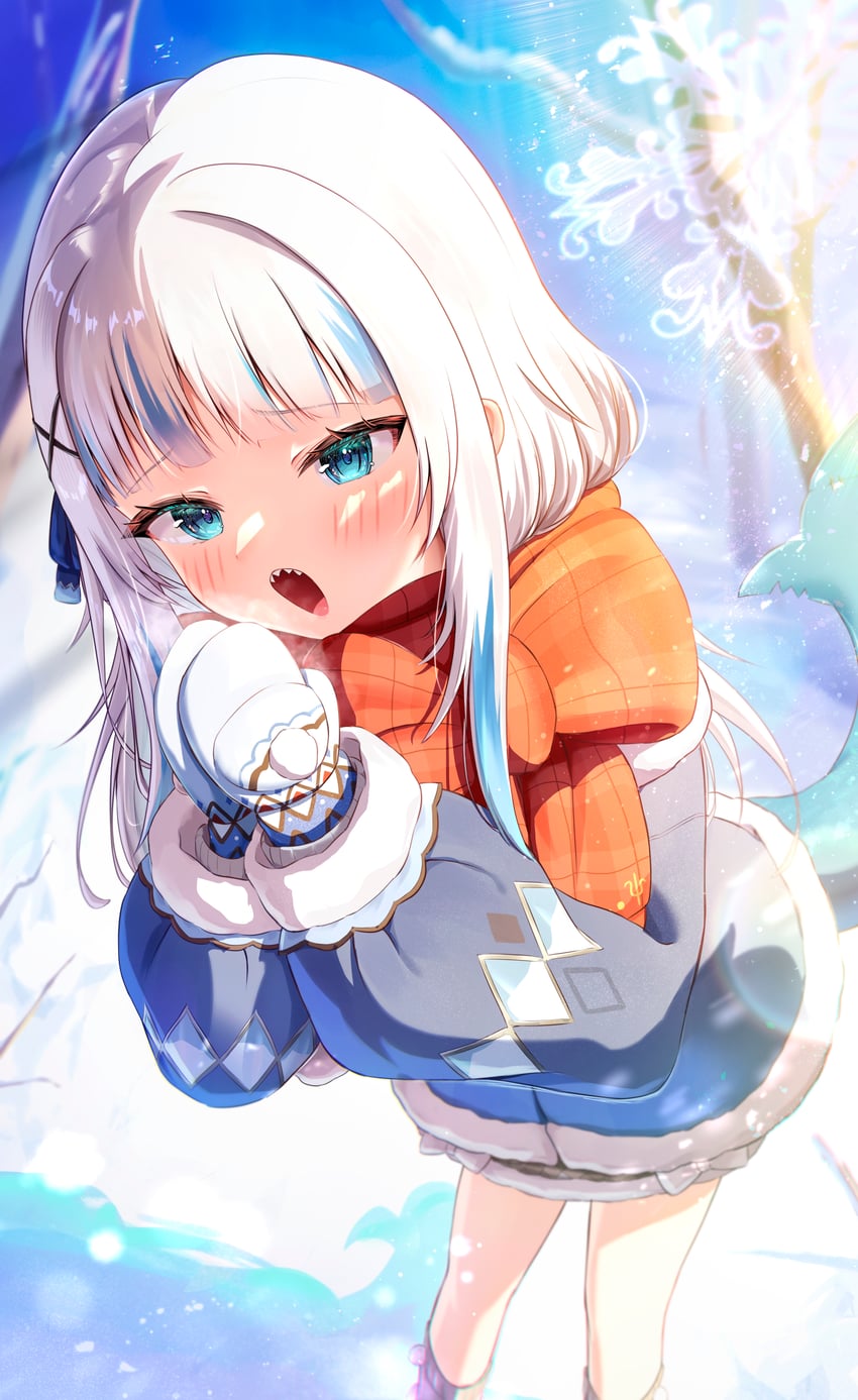 gawr gura (hololive and 1 more) drawn by takotakochan_1006