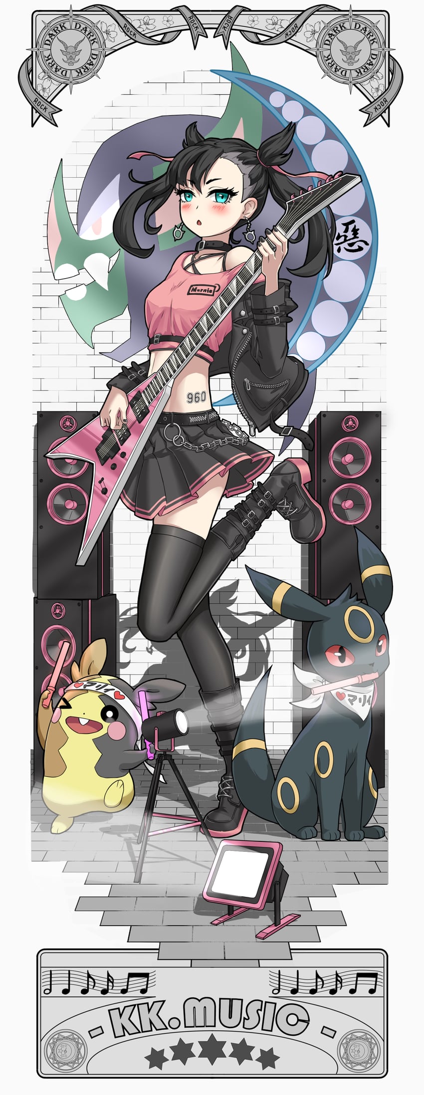 marnie, umbreon, and morpeko (pokemon and 1 more) drawn by cbsforever