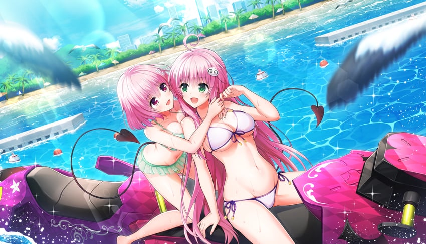 momo velia deviluke, lala satalin deviluke, and peke (to love-ru and 2 more) drawn by ootomo_takuji