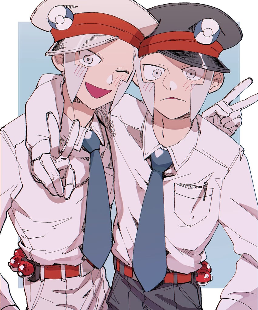 ingo and emmet (pokemon and 1 more) drawn by akamtvahosi