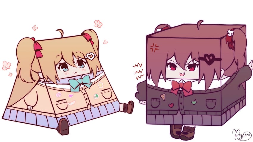 neuro-sama and evil neuro-sama (vedal ai and 1 more) drawn by reyforn