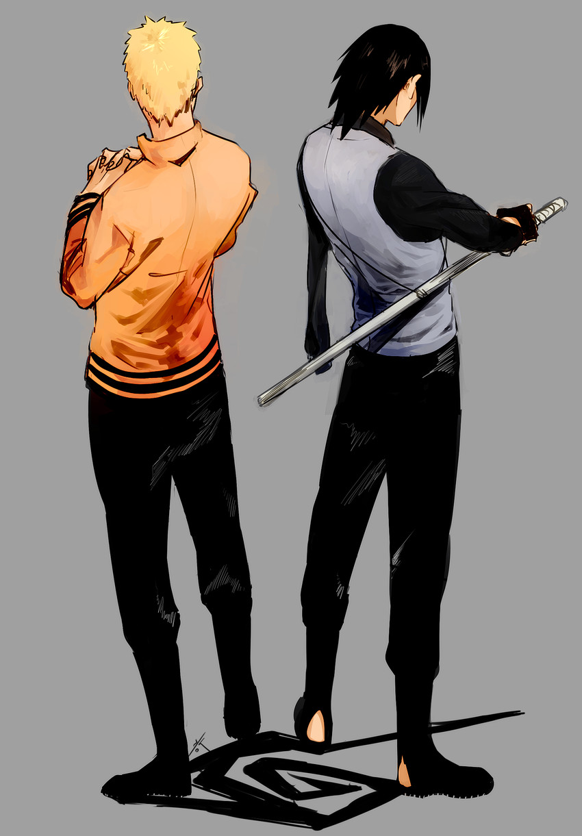 uzumaki naruto and uchiha sasuke (naruto and 1 more) drawn by zifletts