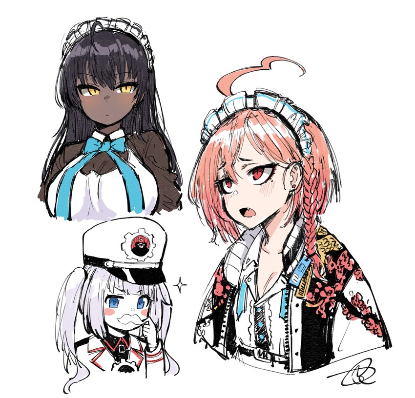 karin, neru, and cherino (blue archive) drawn by junsuina_fujunbutsu