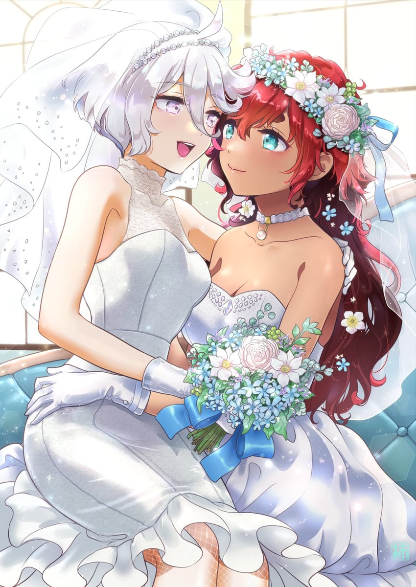 suletta mercury and miorine rembran (gundam and 1 more) drawn by kaki_hachi_nen