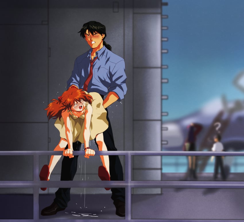 souryuu asuka langley, ikari shinji, katsuragi misato, and kaji ryouji (neon genesis evangelion) drawn by amondetauro