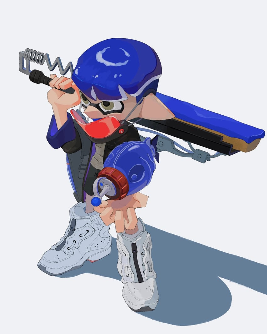 inkling player character and inkling boy (splatoon) drawn by hyper_chikuwabu