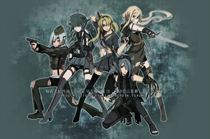 kazemaru ichirouta, afuro terumi, sakuma jirou, mistorene callus, and midorikawa ryuuji (inazuma eleven and 1 more) drawn by kiu_(la1961)