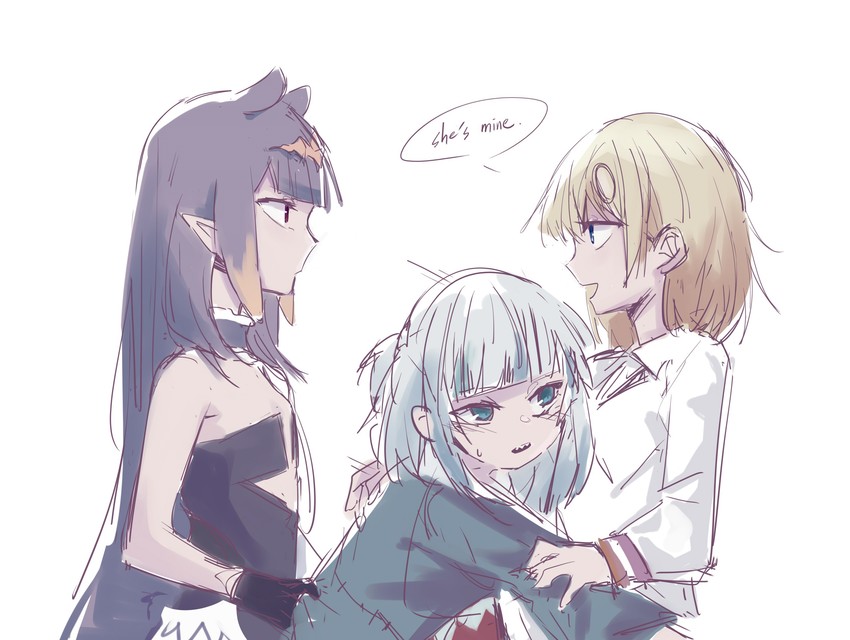 gawr gura, ninomae ina'nis, and watson amelia (hololive and 1 more) drawn by haskyyyyy1