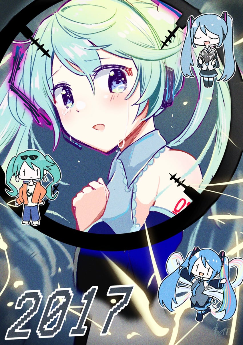 hatsune miku (vocaloid and 3 more) drawn by aoiyui
