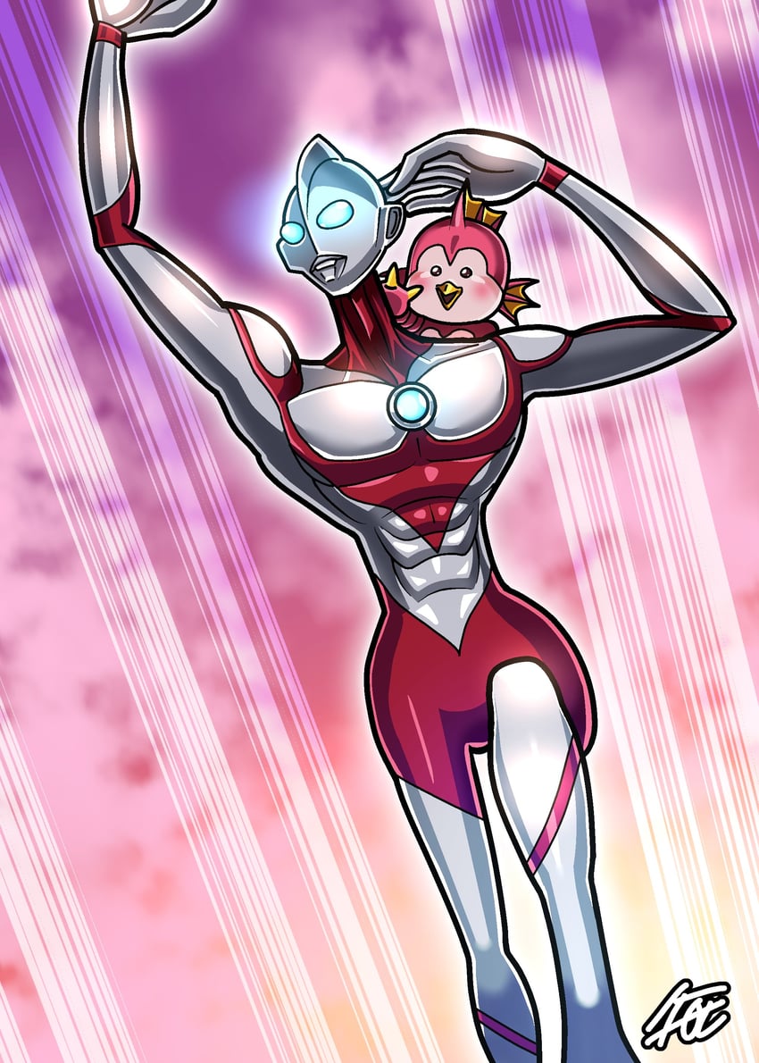 emi and ultraman (ultra series and 1 more) drawn by shafuu_(arrowww12ga)