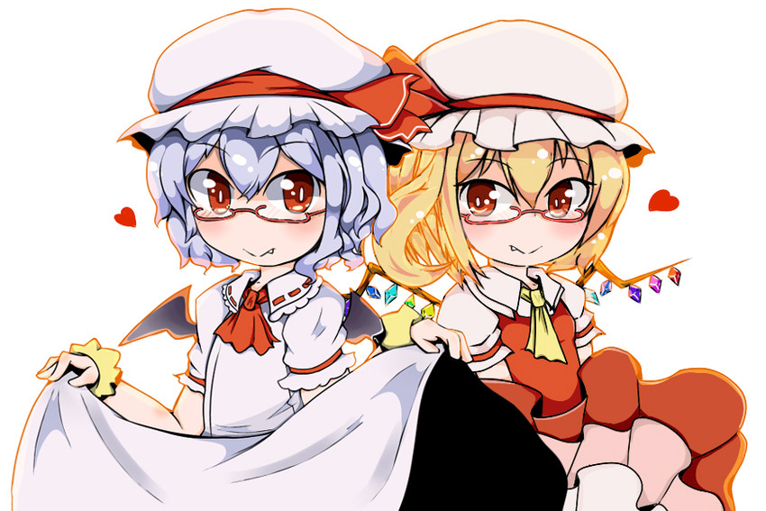 remilia scarlet and flandre scarlet (touhou) drawn by aizawa_nanashi