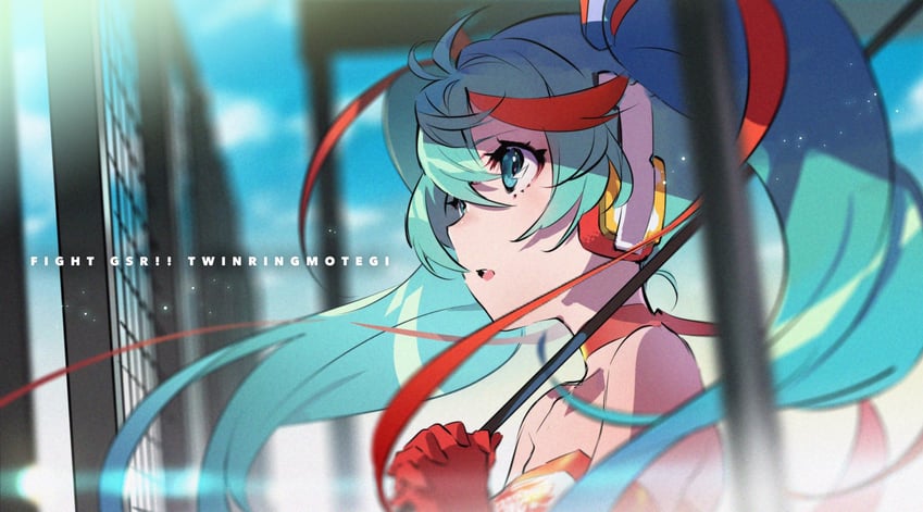 hatsune miku and racing miku (vocaloid and 1 more) drawn by yoneyama_mai