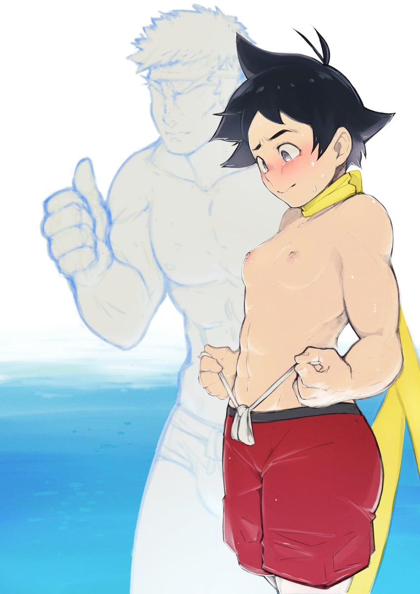 ryu and makoto (street fighter and 1 more) drawn by dodudoru