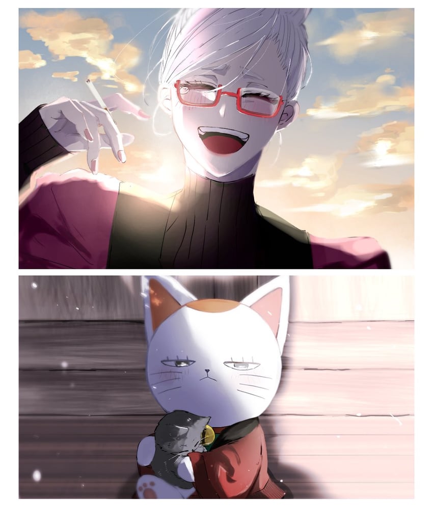 turbo granny and ayase seiko (dandadan) drawn by nimaigai_2222
