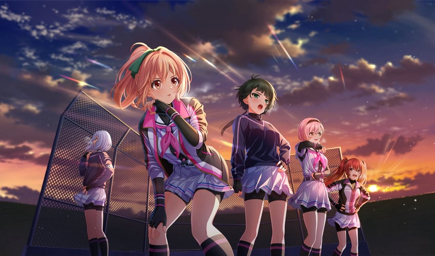takanashi yuzu, sakurada chiyo, agatsuma sora, kusakari runa, and lihua lin (cinderella series and 1 more)