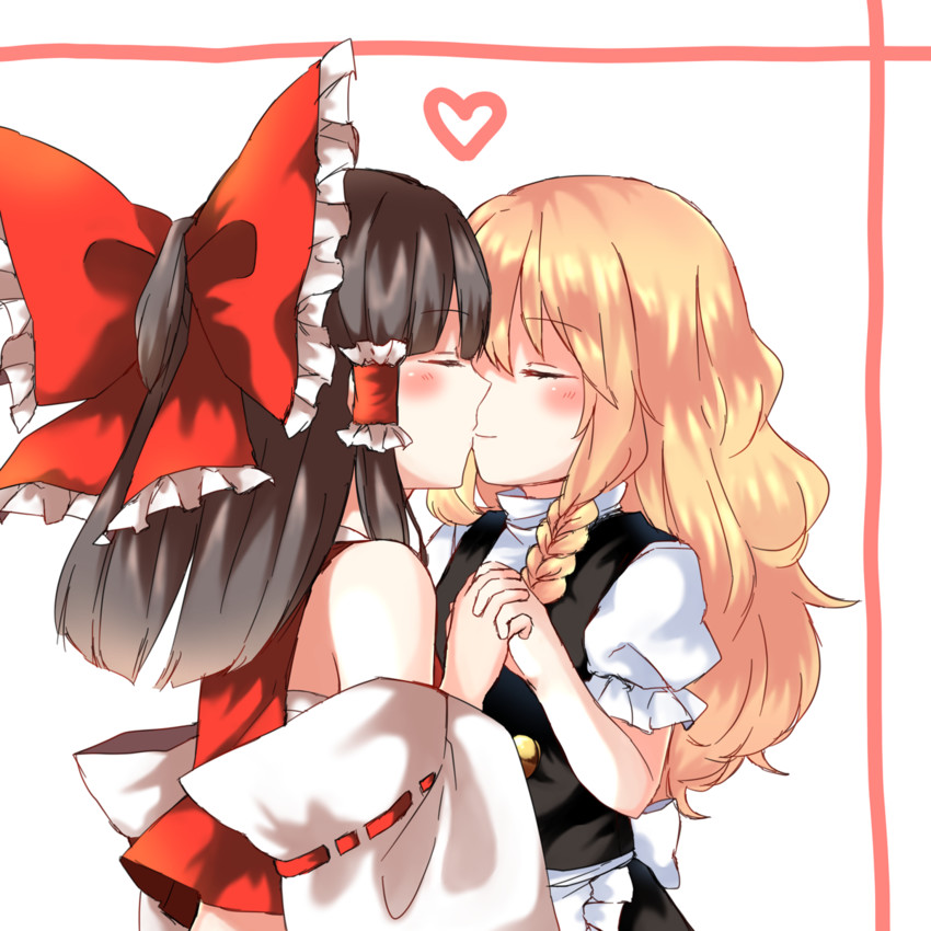 hakurei reimu and kirisame marisa (touhou) drawn by yururi_nano