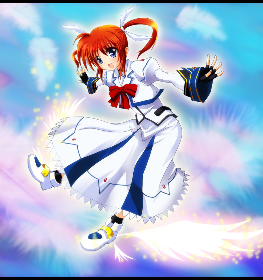 takamachi nanoha (lyrical nanoha and 2 more) drawn by ok-ray
