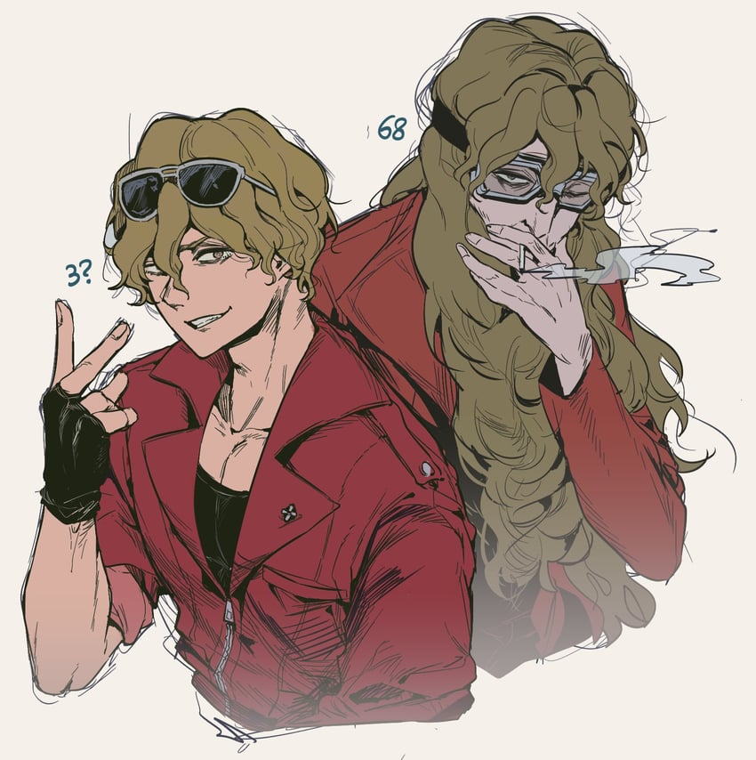 excelcius winner (ace attorney and 2 more) drawn by gemamamaa