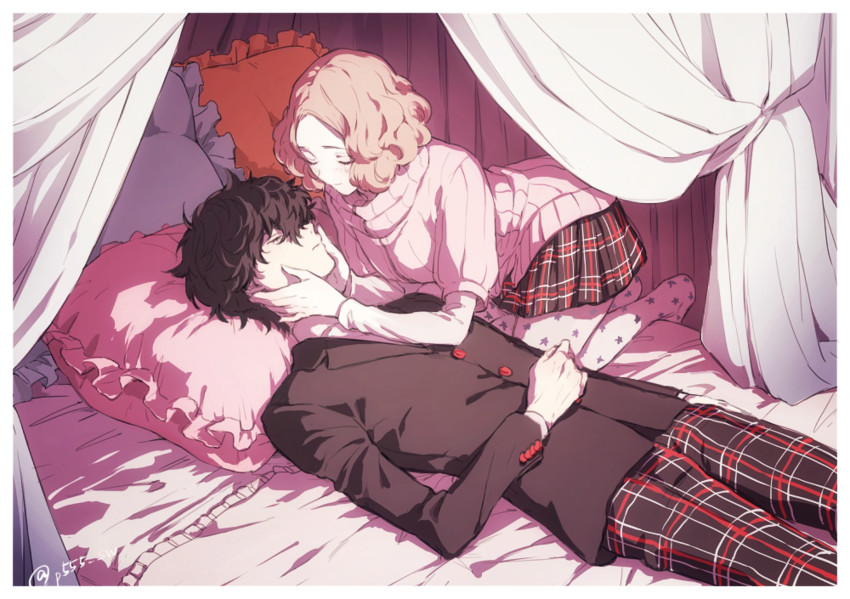 amamiya ren and okumura haru (persona and 1 more) drawn by sawa2