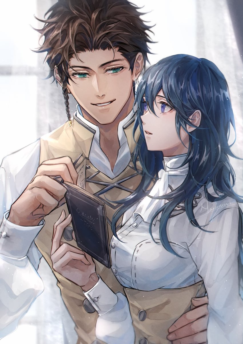 female byleth and claude von riegan (fire emblem and 1 more) drawn by ningyo