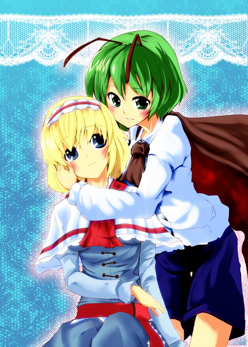 alice margatroid and wriggle nightbug (touhou) drawn by takara_akihito