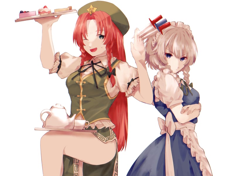izayoi sakuya and hong meiling (touhou) drawn by somei_ooo