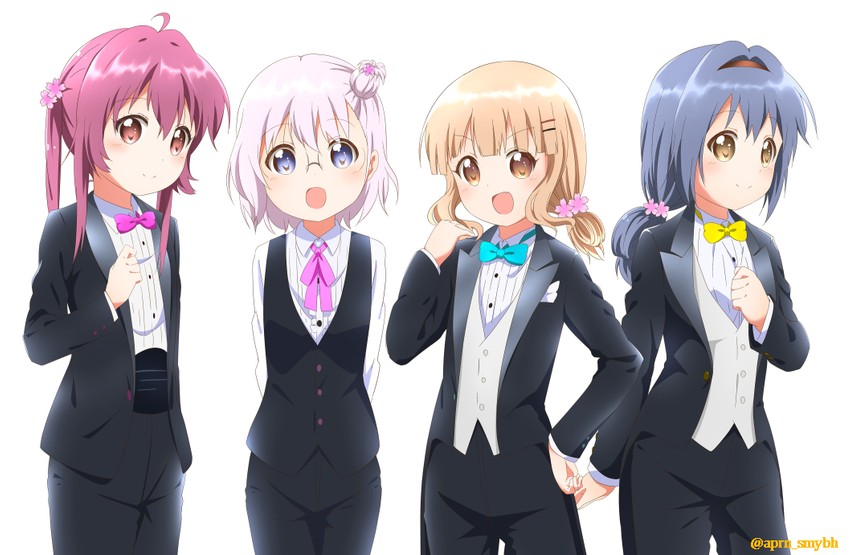 oomuro sakurako, furutani himawari, sugiura ayano, and ikeda chitose (yuruyuri) drawn by ren_kon