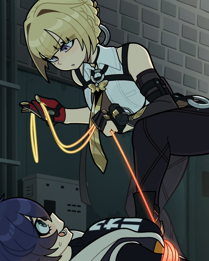 belle and evelyn chevalier (zenless zone zero) drawn by muds
