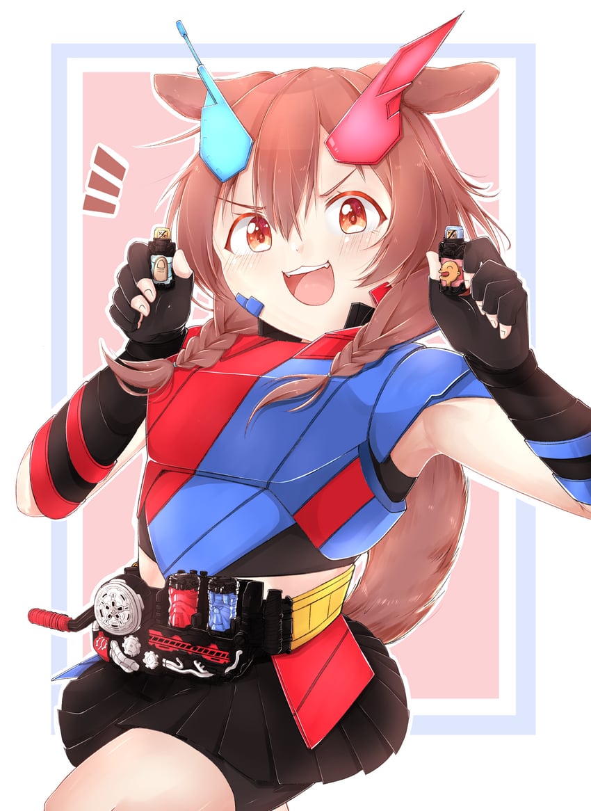 inugami korone and kamen rider build (hololive and 2 more) drawn by kghazir