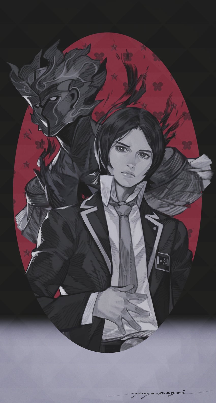 suou tatsuya and apollo (persona and 1 more) drawn by v8
