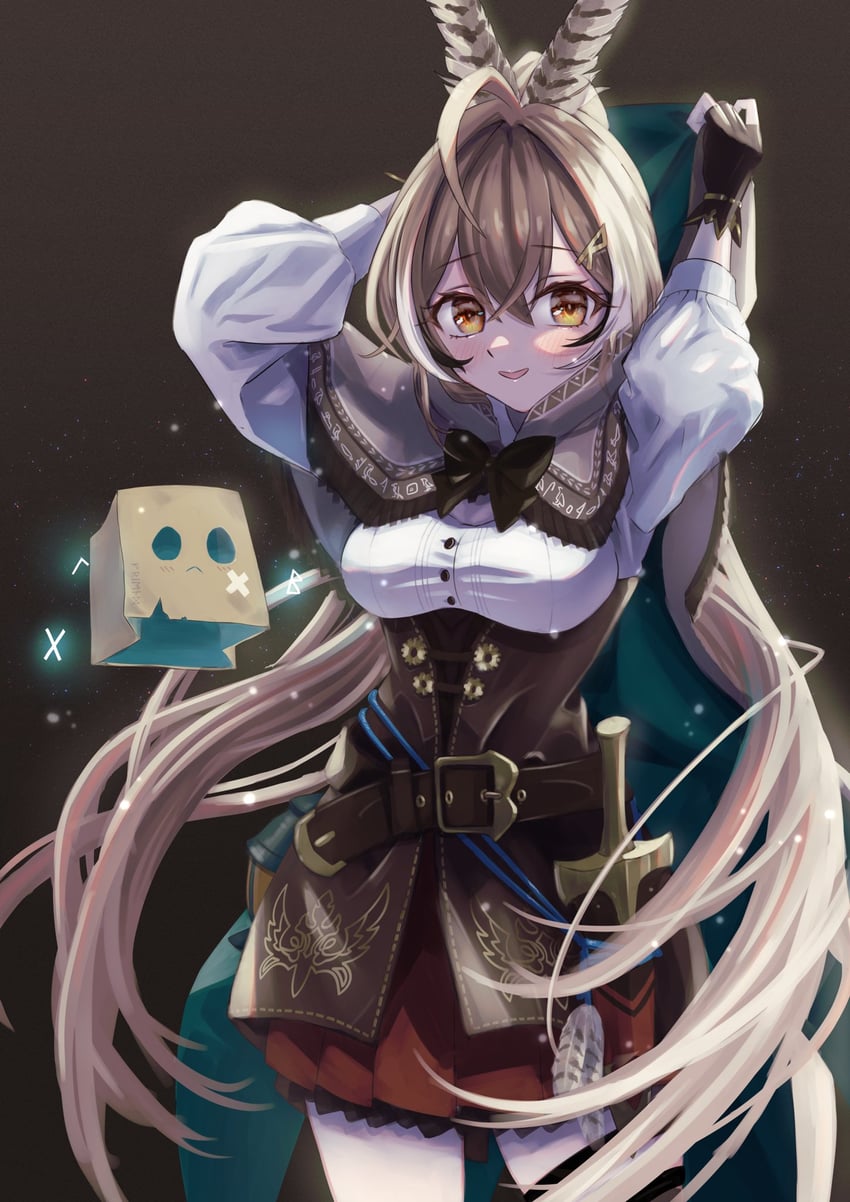 nanashi mumei and friend (hololive and 1 more) drawn by monakarobo78