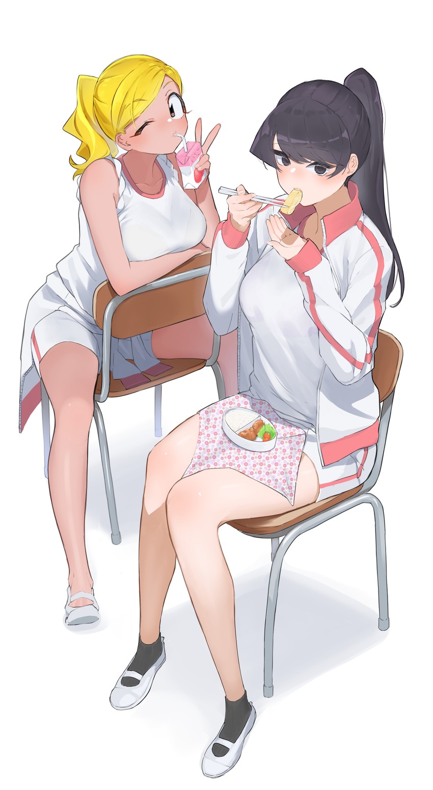 komi shouko and manbagi rumiko (komi-san wa komyushou desu) drawn by takita_(takita3411)