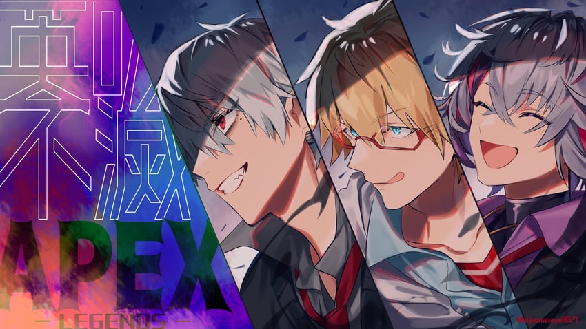 kuzuha, fuwa minato, and ex albio (nijisanji and 1 more) drawn by ninahachi