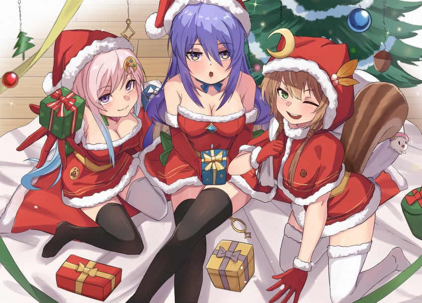 moona hoshinova, ayunda risu, and airani iofifteen (hololive and 1 more) drawn by ludwigtk