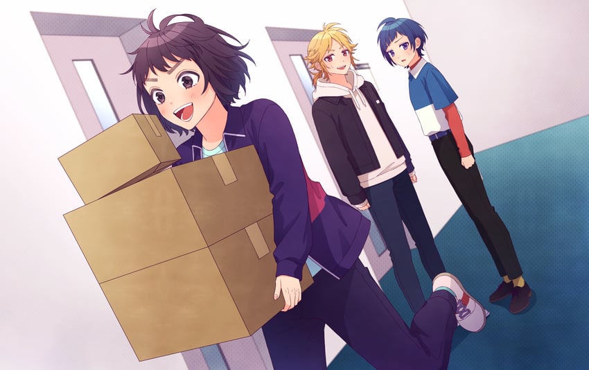 someya yuujirou, shibasaki aizou, and suzumi hiyori (honeyworks and 1 more) drawn by tamakingx422x