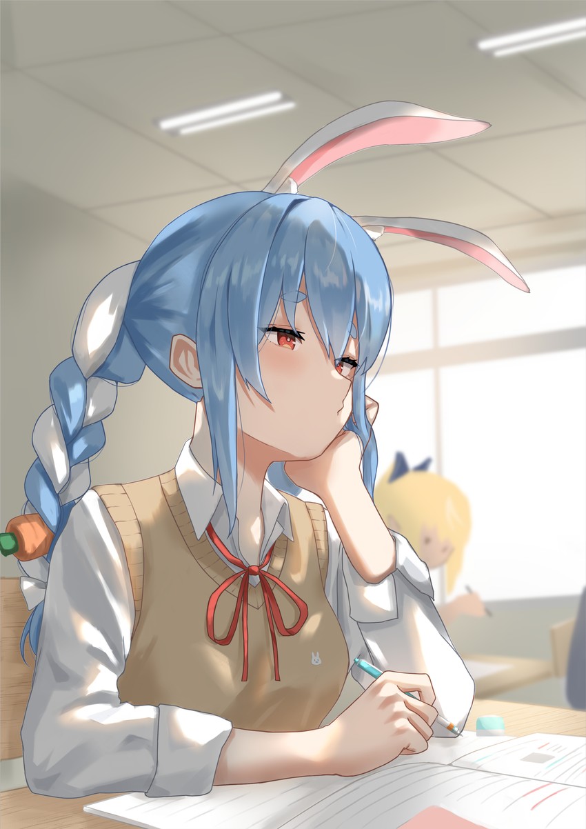 usada pekora and shiranui flare (hololive) drawn by 6mint
