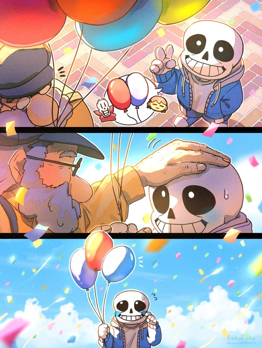 frisk, sans, and papyrus (undertale) drawn by noah_(rokoroko)