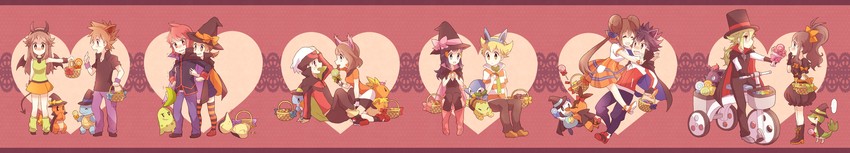 dawn, may, rosa, hilda, blue oak, and 19 more (pokemon and 6 more) drawn by kabocha_torute