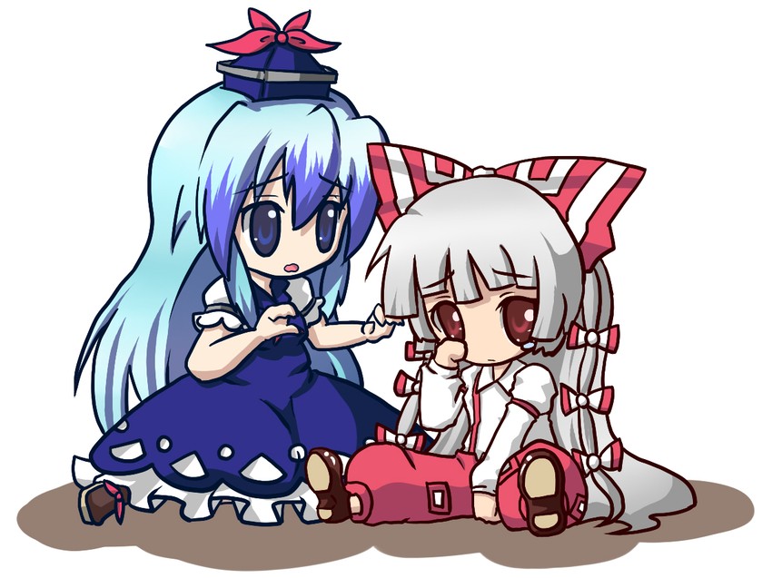 fujiwara no mokou and kamishirasawa keine (touhou) drawn by fushigi_ebi