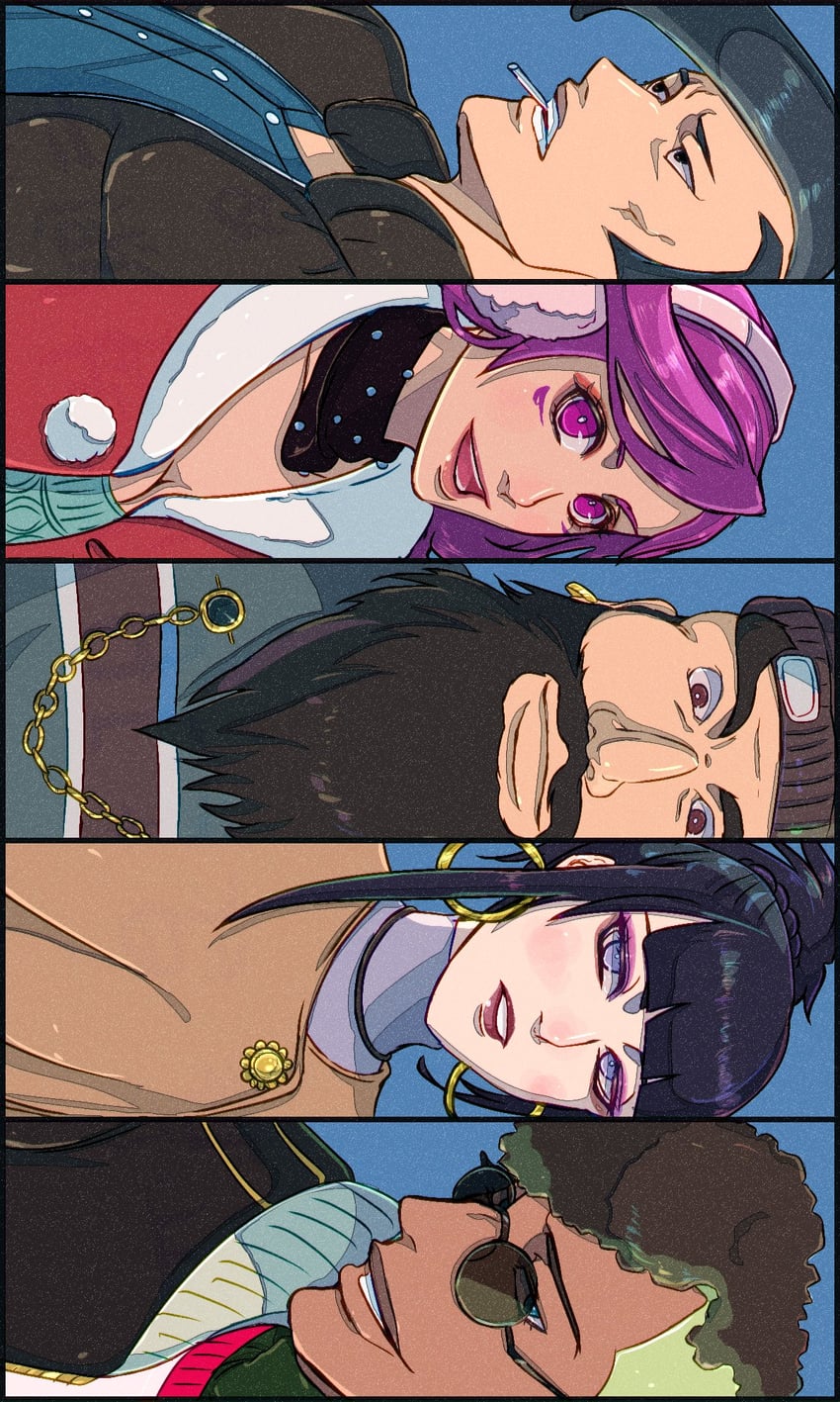 shutara senjumaru, hikifune kirio, hyousube ichibei, kirinji tenjirou, and nimaiya ouetsu (bleach and 1 more) drawn by strikek-lvvjm27